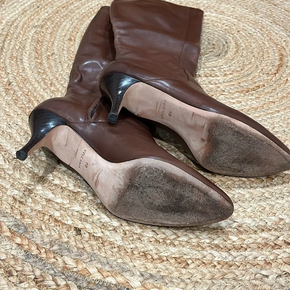 Cole Haan Grand OS tall brown caramel boots - Picture 5 of 13